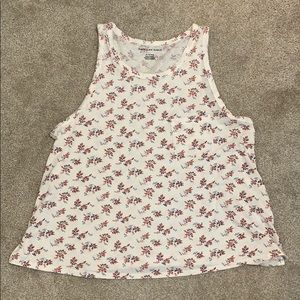 White Floral Tank Top
